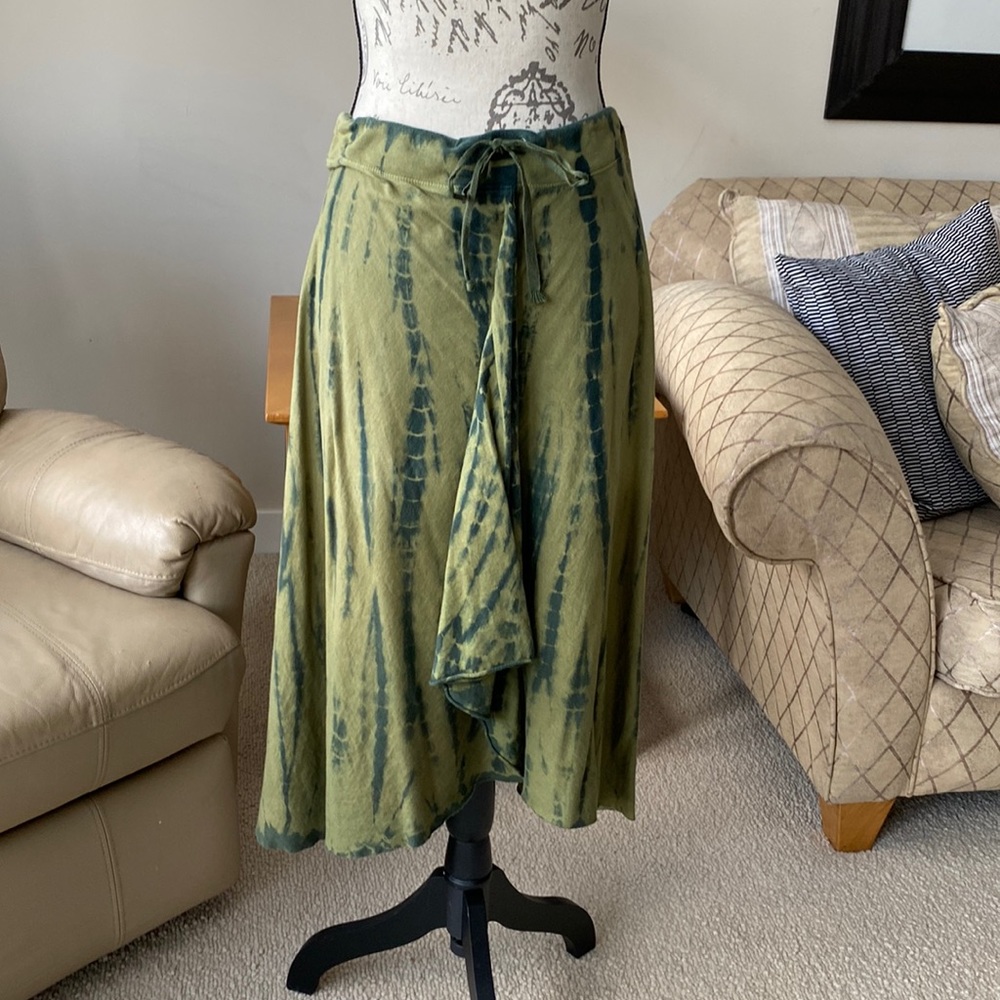 Wms. Prana Tie Dyed Green Skirt Medium